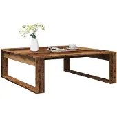 vidaXL Table basse imitation vieux bois 100x100x35 cm Bois composite