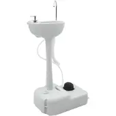 vidaXL Station de lavage manuelle de camping Gris 50,5 x 33 x 103 cm