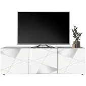 Victory Meuble TV CANTIANO - 3 portes - Laqué blanc
