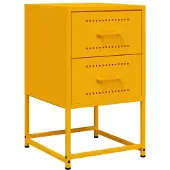 vidaXL Table de chevet jaune moutarde 36x39x60,5 cm acier