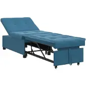 vidaXL Canapé-lit Bleu 194 x 67 x 82 cm Velours