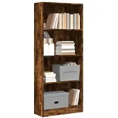 vidaXL Bibliothèque chêne fumé 60x24x143 cm bois d'ingénierie