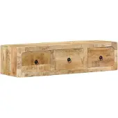 vidaXL Armoire TV murale 100x32x25 cm Bois massif rugueux Mango