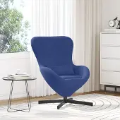 vidaXL Fauteuil œuf Bleu police 63 x 73 x 90 cm Velours