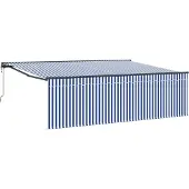 vidaXL Store rétractable bleu et blanc 400 x 300 cm