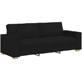 vidaXL Canapé 3 places Noir 180 cm Tissu