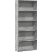 vidaXL Bibliothèque gris béton 80x30x189 cm bois d'ingénierie