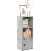 vidaXL Bibliothèque gris béton 31x24x77 cm bois d'ingénierie
