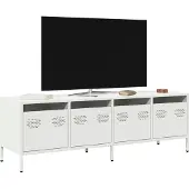 vidaXL Armoire TV blanc 135x39x43,5 cm Acier laminé à froid