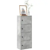 vidaXL Bibliothèque gris béton 40x24x102 cm bois d'ingénierie