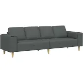 vidaXL Canapé de salon gris foncé 250 x 77 x 76 cm Polyester