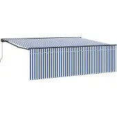 vidaXL Store rétractable bleu et blanc 400 x 300 cm