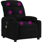 vidaXL Fauteuil relax de massage, tissu noir
