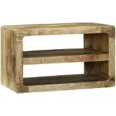 vidaXL Meuble TV avec étagère, marron, 60 x 32 x 36 cm, bois massif de manguier