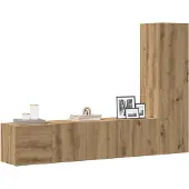 vidaXL Armoires murales TV 3 pcs. Chêne Artisan Matériaux dérivés du bois