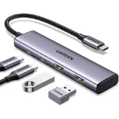 UGREEN Hub Usb-C - 2 X Usb-A / 2 X Usb-C 20 Cm Cm473 - Szary