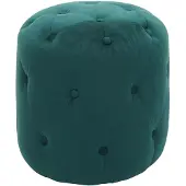 Mendler Tabouret HWC-D22, repose-pieds, 42x39cm velours vert foncé