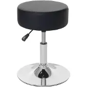 Mendler Tabouret HWC-C22, hauteur réglable, Ø 35 cm similicuir noir