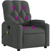 vidaXL Fauteuil relax de massage, tissu, gris foncé