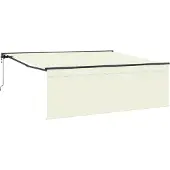 vidaXL Store rétractable Crème 400 x 300 cm Polyester et aluminium