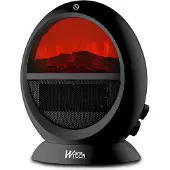 Warm Tech Chauffage soufflant oscillant 2000W - ambiance feu de bois.