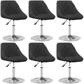 vidaXL Chaise de salle à manger 6 pcs. Pivotant Noir Velours