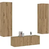 vidaXL Armoires murales TV 3 pcs. Chêne Artisan Matériaux dérivés du bois