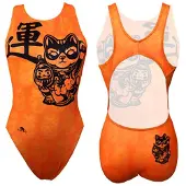 Turbo Wave Lucky Cat Swimsuit Orange S Femme