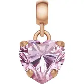 Daniel Wellington - Gold-plated pendant with pink heart Charms DW00400425, (Métal doré)