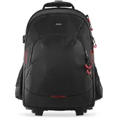 Hama "Ohio" - vertical pour appareil photo - 200, valise photo stable pour bagage à main - polyester recyclé - noir / rouge (00121347)