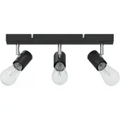 vidaXL Spot encastré avec spots Noir 38 x 6,5 x 11,5 cm Métal