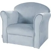 Roba Fauteuil Bébé En Velours Lil Sofa - Fauteuil Club Pour Enfant - Assise Confortable - Avec Accoudoirs - Bleu Clair