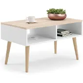 Kobi Meble s. c. Table basse robuste SANDI, Table de salon moderne avec espace de rangement, Idéale pour le salon et le lounge