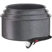 Tefal Série de 3 casseroles aluminium 16/18/20cm + 1 poignée noir - - L3969002 - ingenio natural force