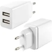 Autre Chargeur Mural À 2 Connexions Usb 2.4a Blanc