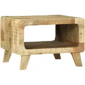 vidaXL Table basse 50X50X35 Cm en bois de manguier brut massif Lumarko