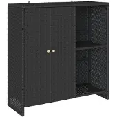 vidaXL Armoire de rangement avec étagère Noir 100 x 36 x 102 cm Rotin