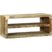 vidaXL Meuble TV avec étagère, marron, 80 x 32 x 36 cm, bois massif de manguier