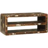 vidaXL Meuble TV Multicolore 80 x 32 x 36 cm Bois massif Vieilli