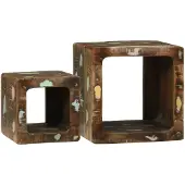 vidaXL Meuble TV 2 pcs Multicolore bois de récupération massif