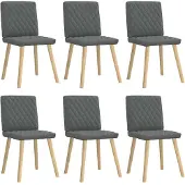 vidaXL Chaises de salle à manger 6 pcs. Tissu gris foncé