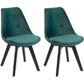 Happy Garden Lot de 2 chaises en velours NORA vertes avec coussin