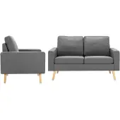 vidaXL Ensemble de canapés 2 pièces avec coussins Noir velours