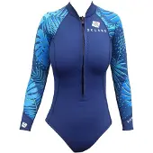 Seland Florida 2/2 Mm Woman Long Sleeve Front Zip Shorty Bleu XL Femme
