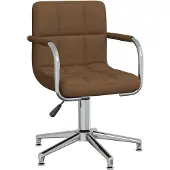 vidaXL Chaise de bureau Pivotante Tissu Marron