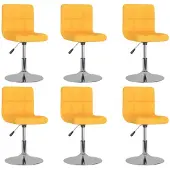 vidaXL Chaise de salle à manger pivotante 6 pcs. Tissu jaune
