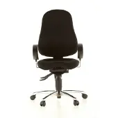 Topstar Siège wellness / Siège de bureau SITNESS 10, tissu noir, chromé