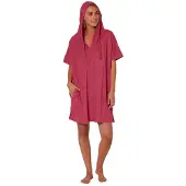 Ocean & Earth V Neck Hooded Poncho Rose S-M