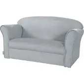 Roba Mini Canapé Enfant En Velours Lil Sofa - Dossier Confortable Avec Accoudoirs - Gris