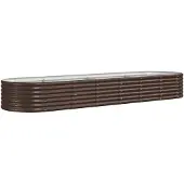 vidaXL Lit surélevé de jardin Acier galvanisé marron